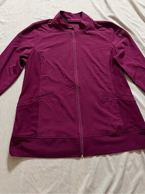 Cherokee iFlex Women’s Large Wine Plum Zip Front Scrub Jacket